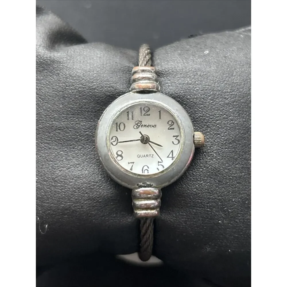 Geneva Silver Tone Wire Band Women’s Quartz Watch